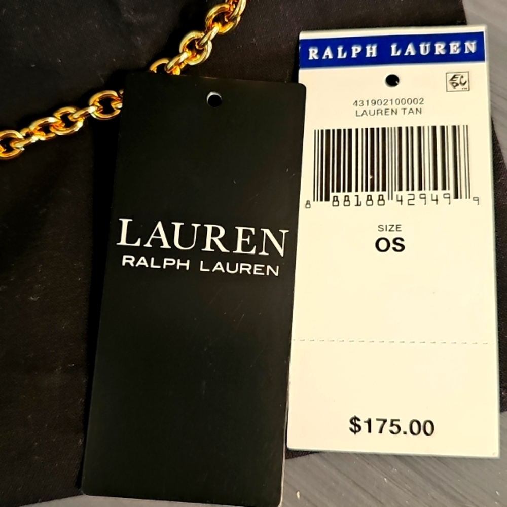 Ralph Lauren Brown and Gold Crossbody Bag with Chain Strap - Picture 2 of 11